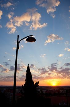 Sunrise in the city of Astorga