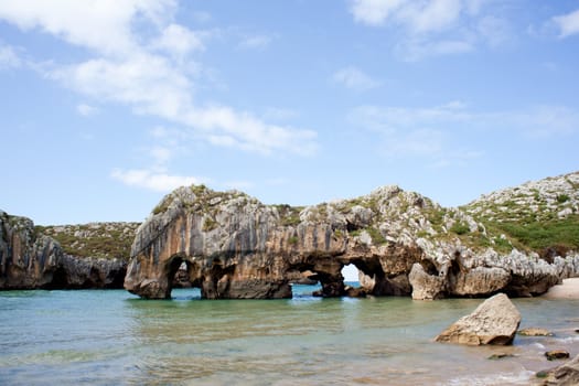 Beach of Cuevas del Mar, Nueva de Llanes - Asturias in Spain