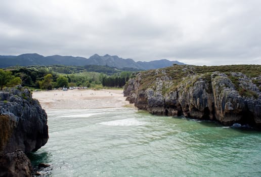 Beach of Cuevas del Mar, Nueva de Llanes - Asturias in Spain