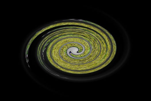 Abstraction in the form of a spiral on a black background