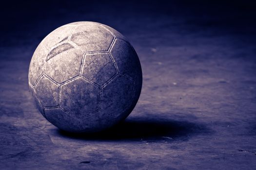 basketball on cement floor - vintage picture