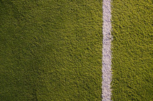 Synthetic sports grounds coating. White marking line details and background.