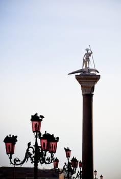 Photo of St. Theodore on column, Venice
