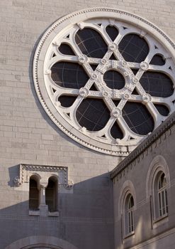 Rose window of Trieste Synagogue, Italy
