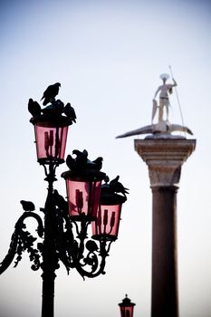 Photo of St. Theodore on column, Venice