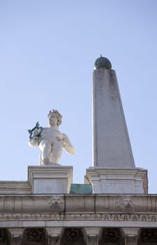 Statue on a building in Venice