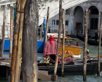 Photo of a Gondolier in Venice
