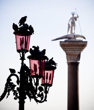 Photo of St. Theodore on column, Venice