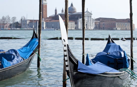 View of gondole in Venice