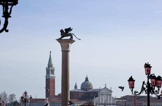 Lion of Venice on a column