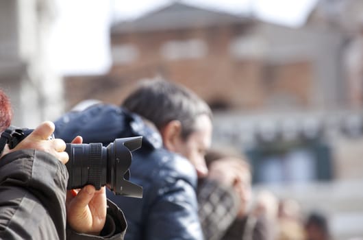 Photographer take a picture in Venice