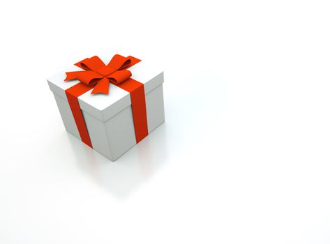 3d gift box on white background