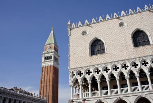 View of the St. Marco bell tower, Venice