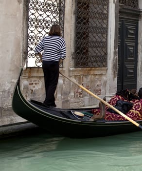 Photo of a Gondolier in Venice