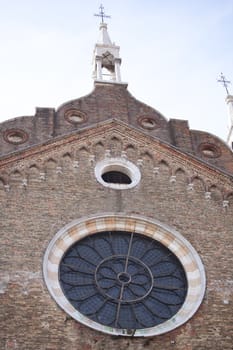 Rose window, Basilica dei Frari in Venice - Italy