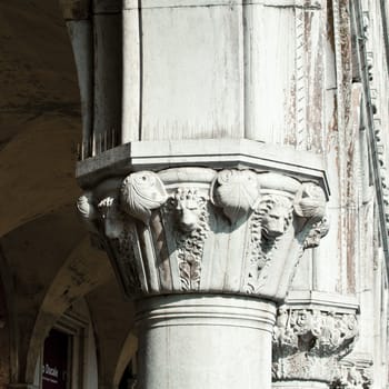 Columns of Dodge palace in Venice