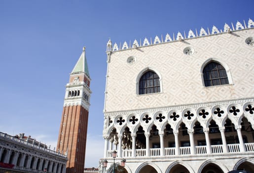 View of the St. Marco bell tower, Venice