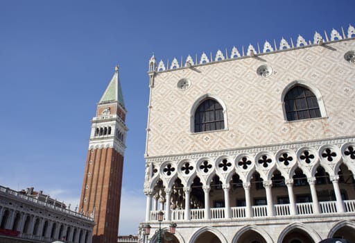 View of the St. Marco bell tower, Venice