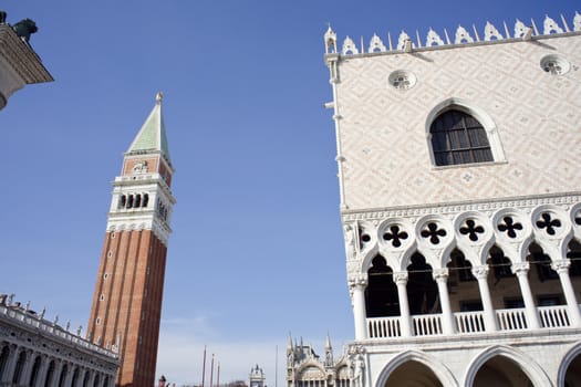 View of the St. Marco bell tower, Venice