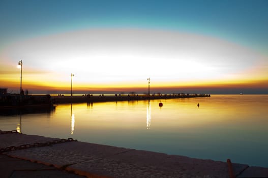 Molo audace at sunset, Trieste