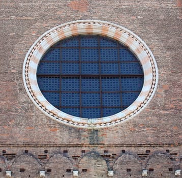 Rose window of St. Giovanni and Paolo Cathedral in Venice
