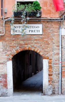 Typical porch in the city of Venice