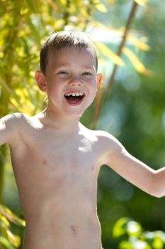 A young child in nature