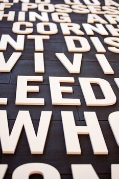 White letters on a black backgrounds