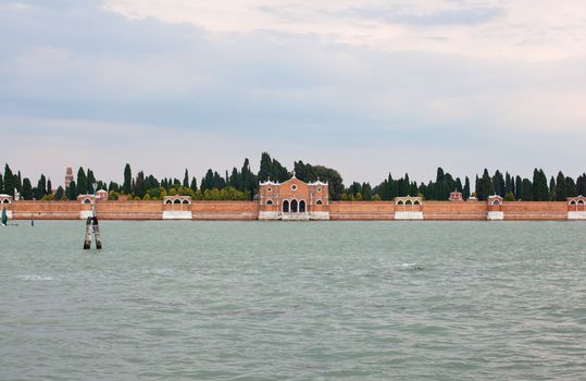 The island of the San Michele, monumental cemetery of Venice
