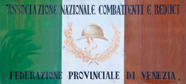 Italian flag in memory of veterans