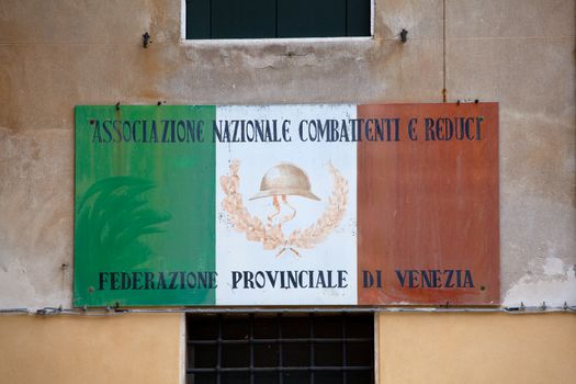 Italian flag in memory of veterans