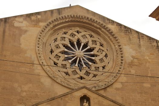 Rose window of church, Trapani - Sicily