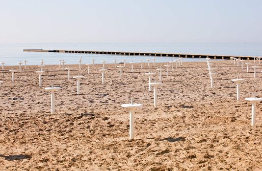 Beach before the summer season, Grado - Italy