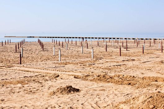 Beach before the summer season, Grado - Italy