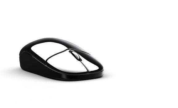 3d glossy computer mouse on white background