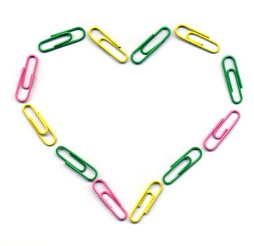 Valentine heart made with paper clips