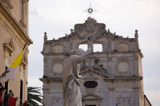 View of Statue, Syracuse cathedral