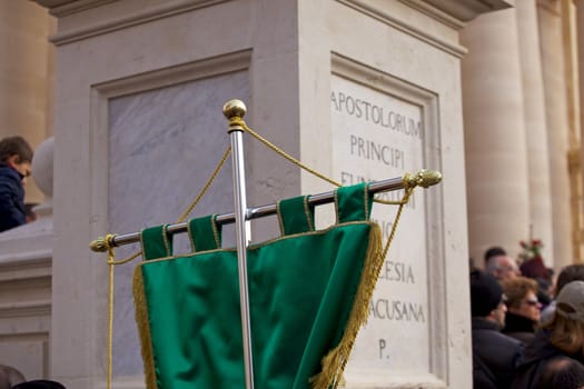 Green Gonfalon for religious celebration