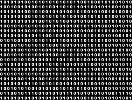 binary code in black and white