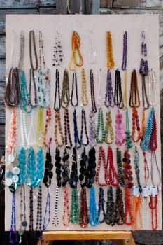 Handmade Bracelets and necklaces on sale in a market