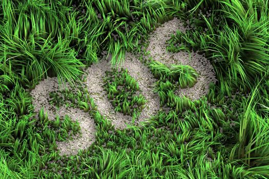 3d picture of a grass sos - ecology concept