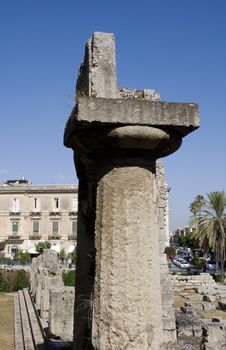 Column of Apollo temple, Syracuse - Sicily