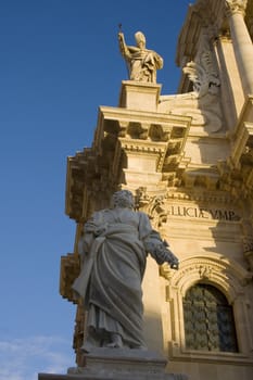 View of St. peter statue, Syracuse cathedral