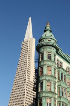 View of the Transamerica Pyramid Building in San Francisco