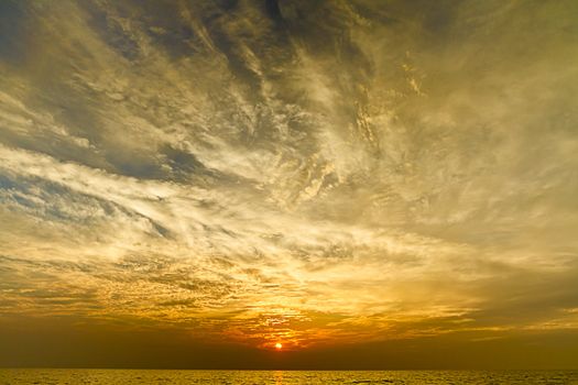 Dramatic sky over a lake