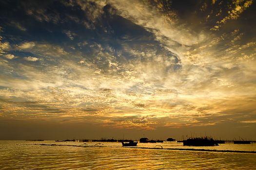 Dramatic sky over a lake