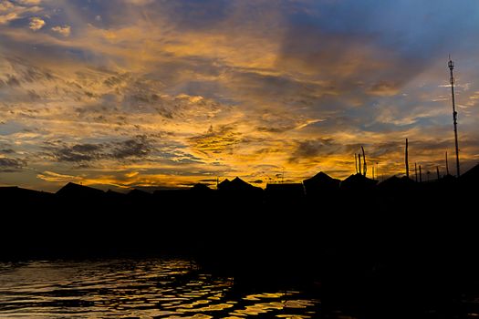 Dramatic sky over a lake