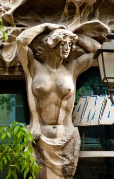 Sensual girl statue in Trieste