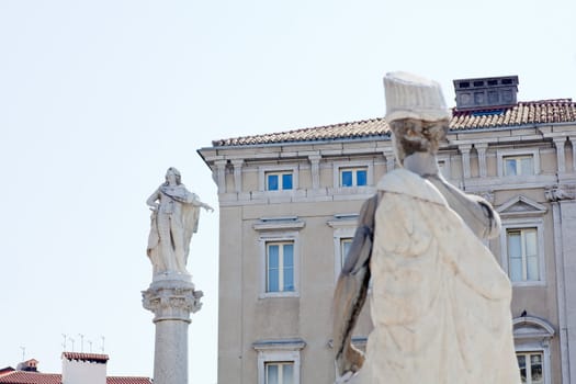 Statues in piazza Unità d'Italia, Trieste - Italy
