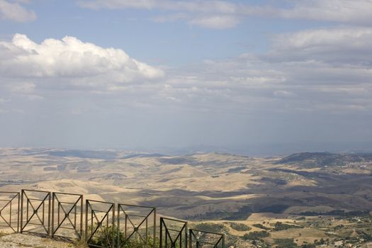 View of Enna countryside, Sicily - Italy
